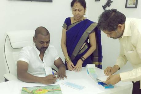 Image result for Raghava Lawrence act for cyclone gaja